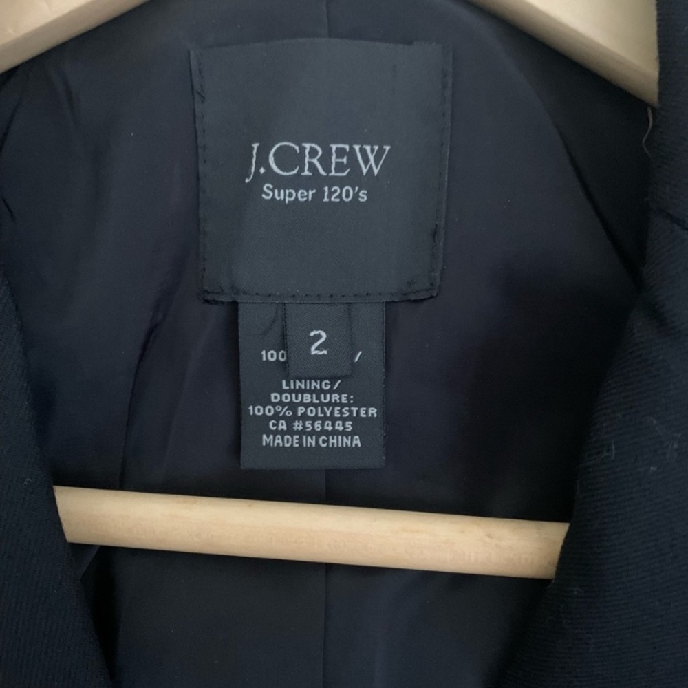 J.Crew Black Wool Super 120s Blazer - Picture 3 of 13